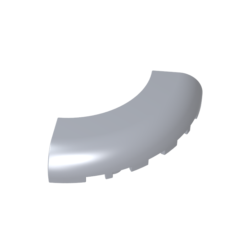 Brique d'angle arrondie 5 x 5 x 1 avec découpes inférieures [Sans montants] [Arc 1/4]-MyGobricksFr