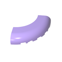 Brique d'angle arrondie 5 x 5 x 1 avec découpes inférieures [Sans montants] [Arc 1/4]-MyGobricksFr