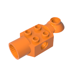 Brique Technic spéciale 2 x 2 avec trou pour goupille, demi-rotule de rotation [partie supérieure horizontale], douille de rotation-BricksBulk.Fr