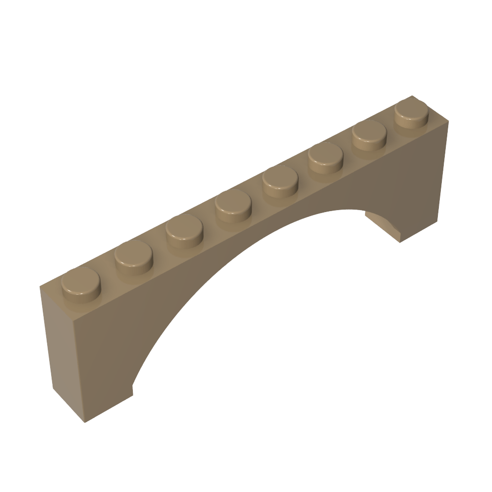 Arche en briques 1 x 8 x 2 surélevée-MyGobricksFr