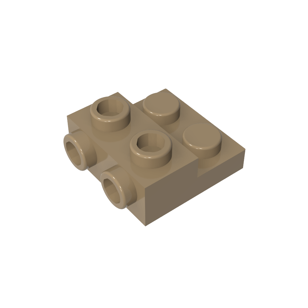 Plaque spéciale 2 x 2 x 0,667 avec deux goujons latéraux et deux goujons en relief-MyGobricksFr