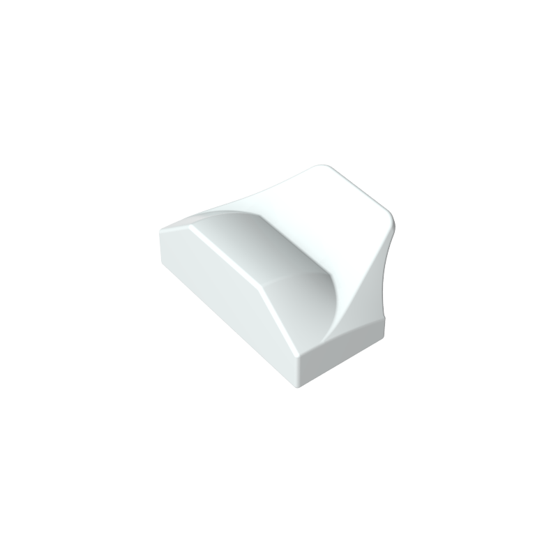 Coin incurvé 1 x 2 x 2/3 sans goujons, extrémité à ailettes-MyGobricksFr
