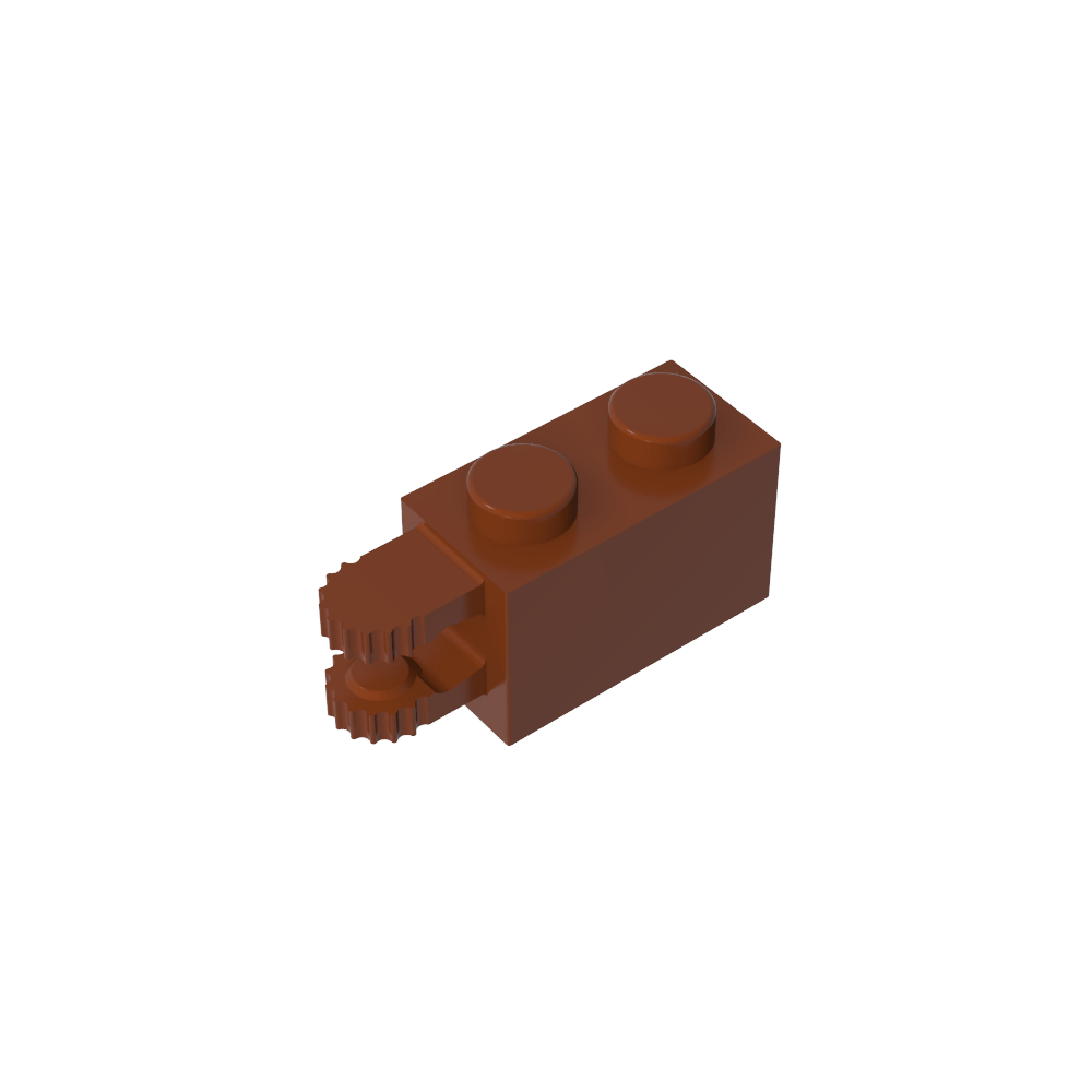 Brique à charnière 1 x 2, verrouillage à 2 doigts, extrémité horizontale, 9 dents-BricksBulk.Fr
