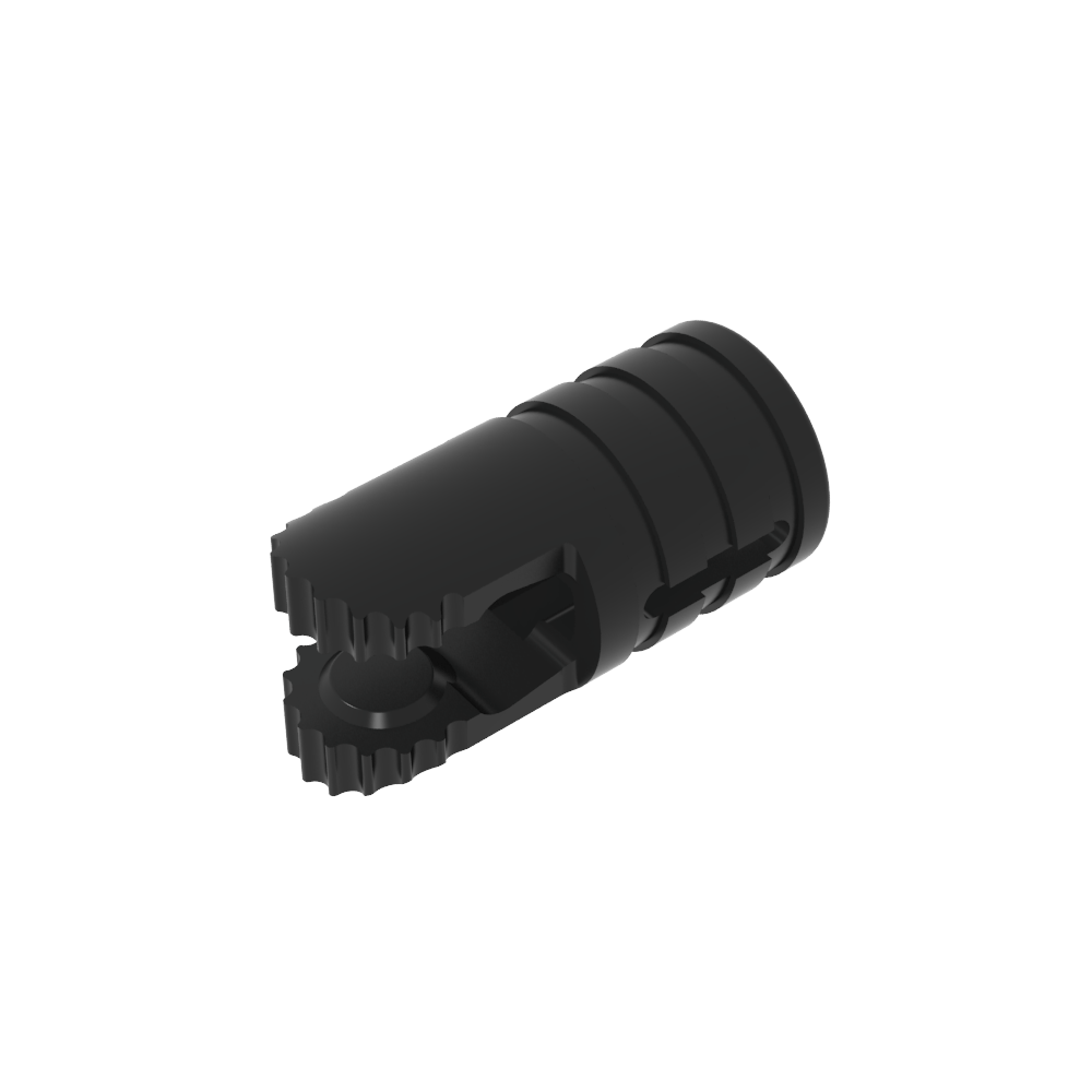 Hinge Cylinder 1 x 2 Locking with 2 Click Fingers and Axle Hole, 9 Teeth