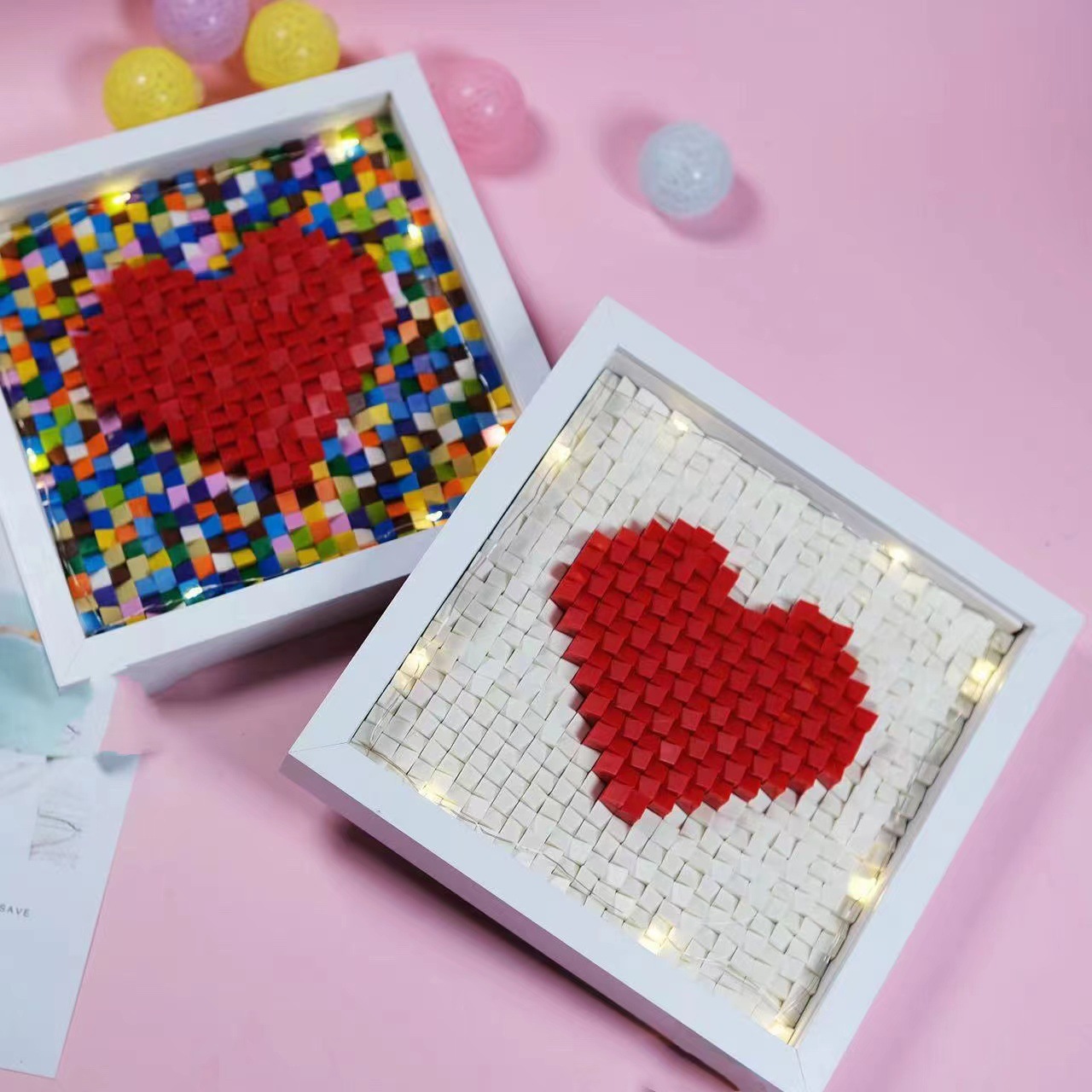 Cadre photo en briques à monter soi-même, haute compatibilité, décoration intérieure personnalisable avec des briques de rechange, accessoire de réutilisation créatif et personnalisé