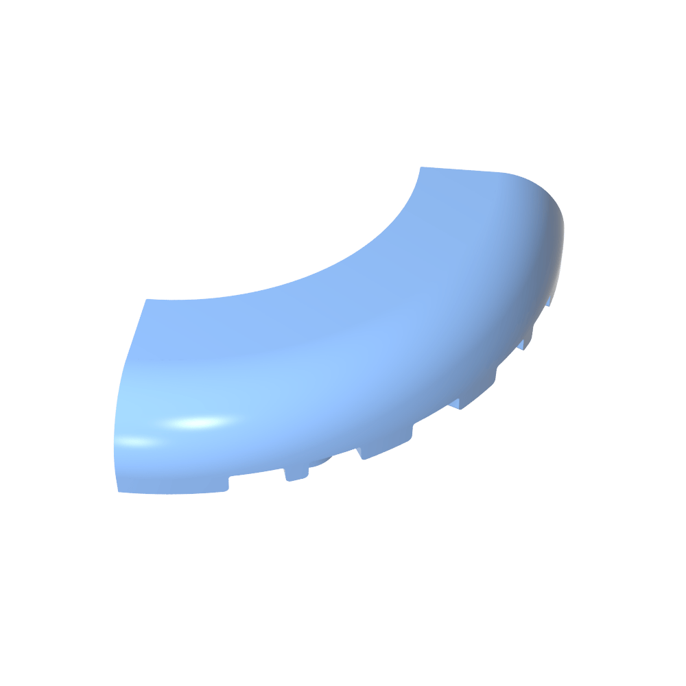 Brique d'angle arrondie 5 x 5 x 1 avec découpes inférieures [Sans montants] [Arc 1/4]-MyGobricksFr