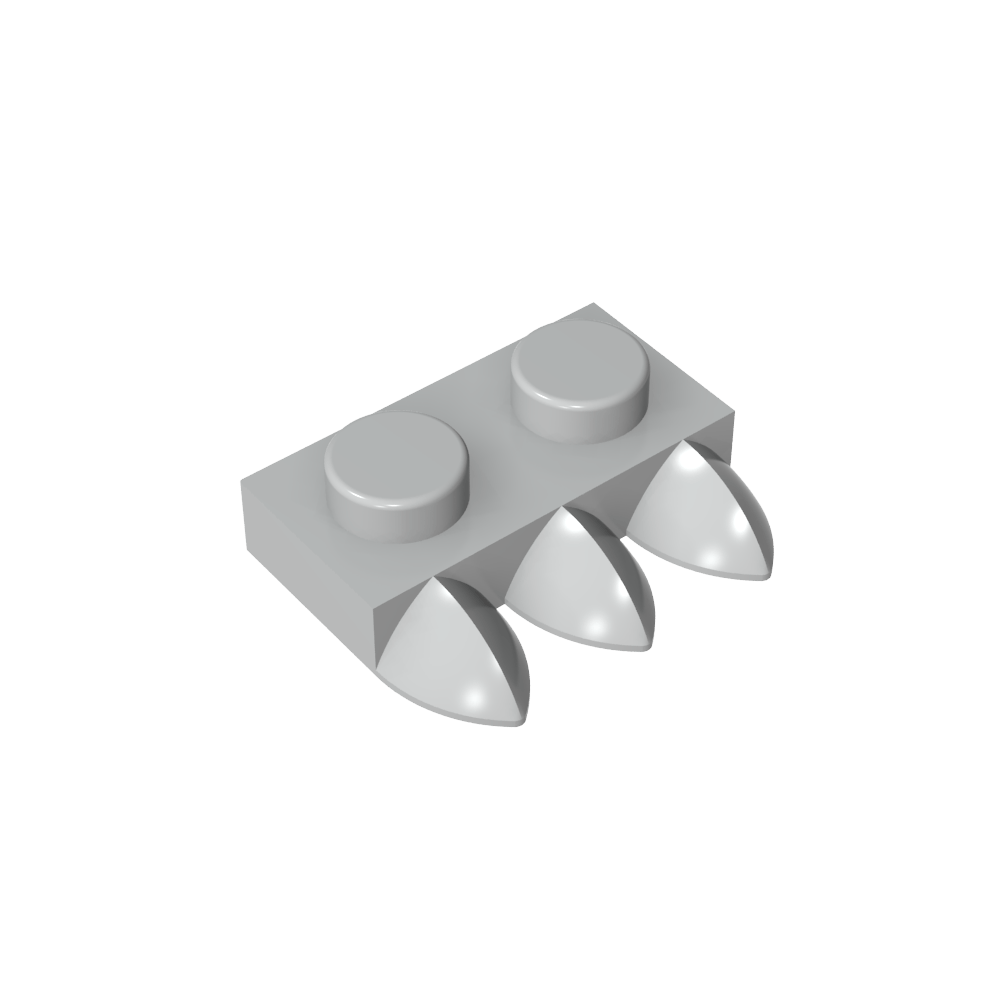 Plaque spéciale 1 x 2 à trois dents [Tri-Tooth]-MyGobricksFr