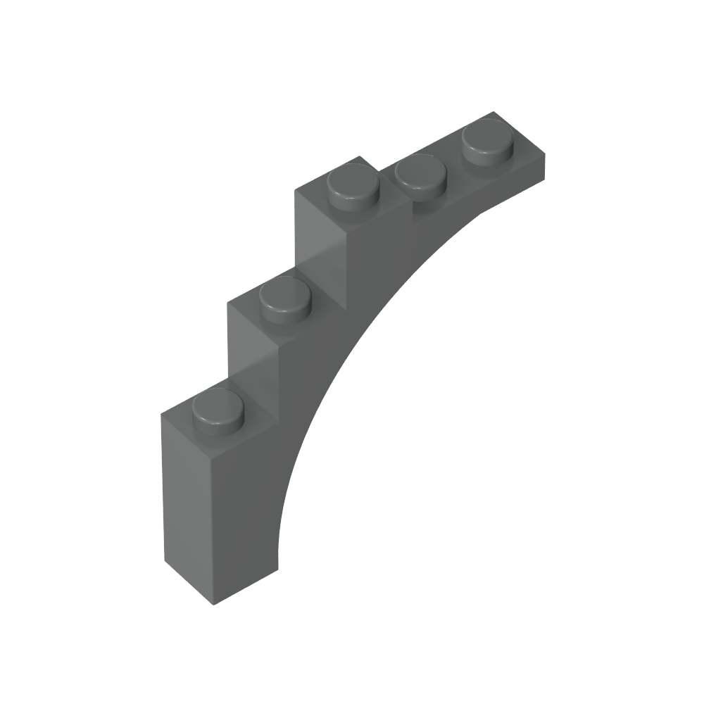 Arche en briques 1 x 5 x 4 [Courbe irrégulière, supports croisés surélevés sur la face inférieure]-BricksBulk.Fr