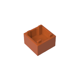 Conteneur, boîte 2 x 2 x 1 – Ouverture sur le dessus avec fond intérieur plat-MyGobricksFr