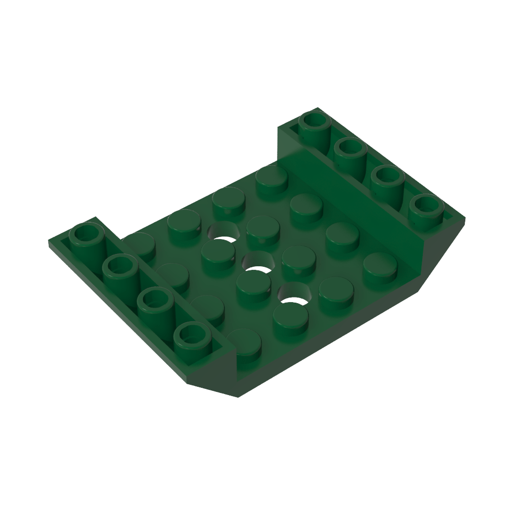 Pente inversée 45° 6 x 4 Double avec découpe 4 x 4 et 3 trous-MyGobricksFr