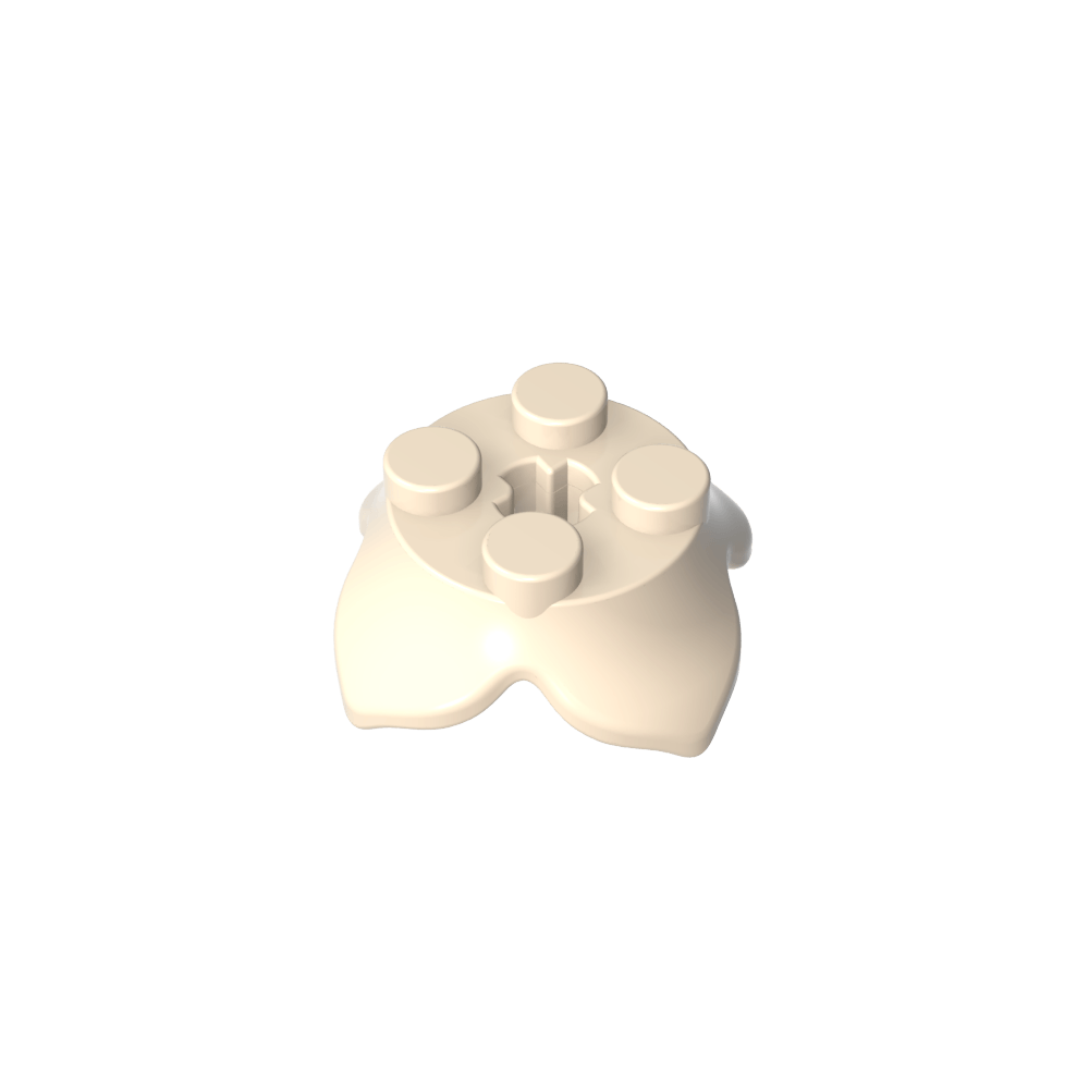 Plaque ronde 2 x 2 x 2/3 avec trou d'essieu et 4 extensions de lames-MyGobricksFr