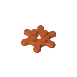 Plaque ronde 2 x 2 avec 6 dents d'engrenage / pétales de fleur-MyGobricksFr