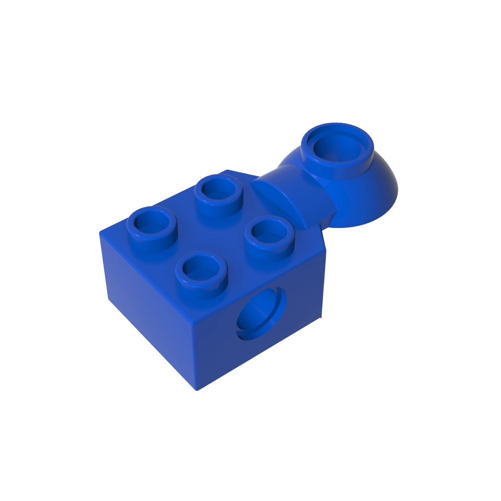 Brique Technic spéciale 2 x 2 avec trou pour goupille, demi-rotule de rotation [Horizontal supérieur]-BricksBulk.Fr