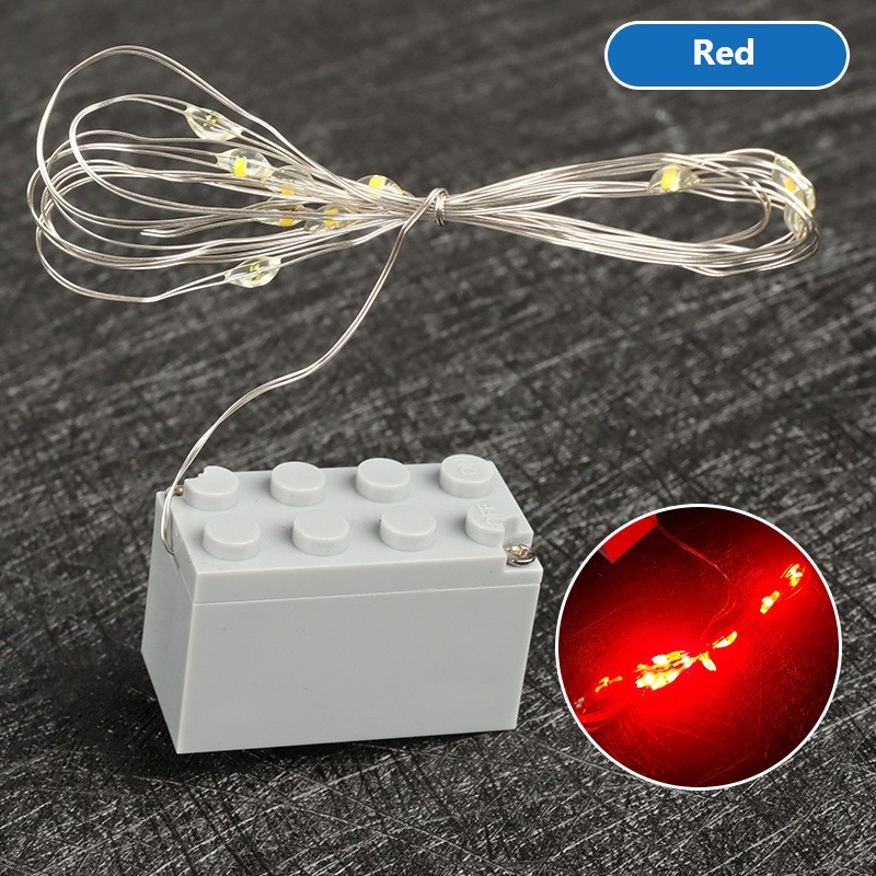 Guirlande lumineuse 2x4 en forme de blocs de construction, guirlandes lumineuses LED à petites particules, accessoires de décoration lumineuse pour scènes architecturales