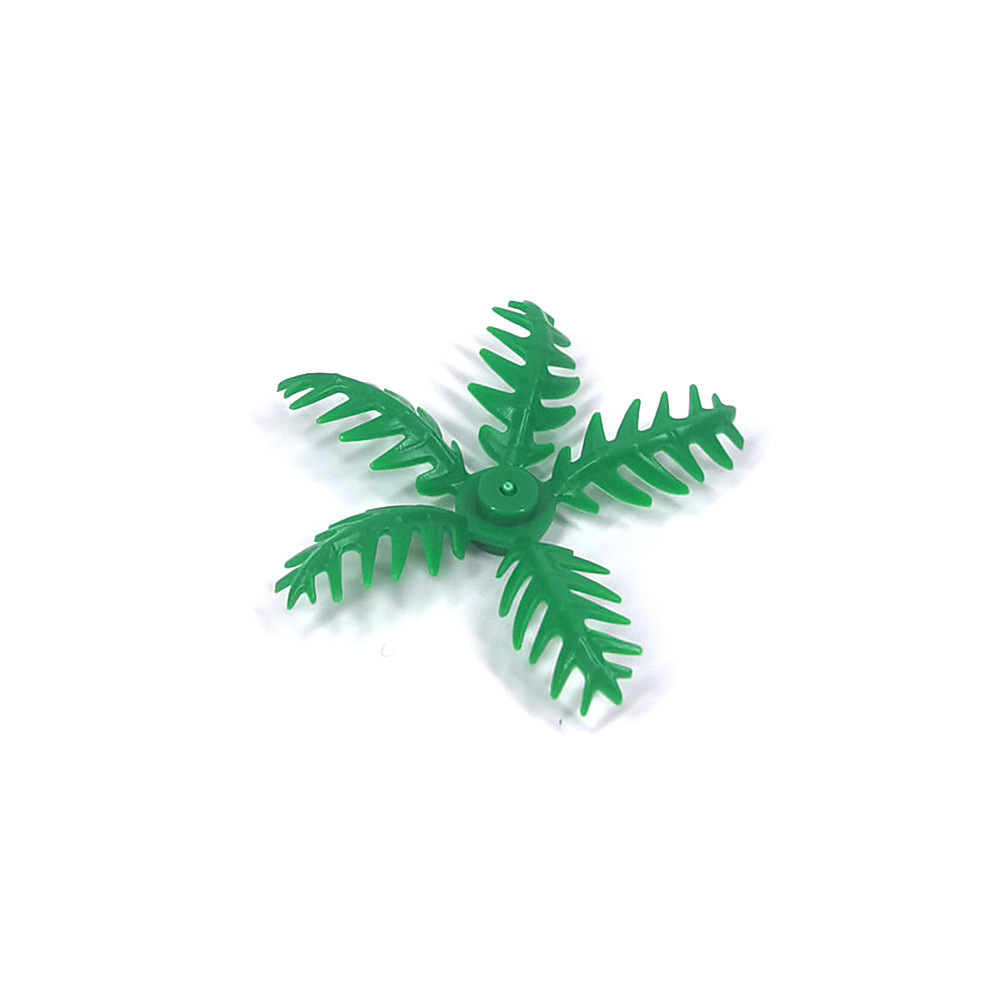 Petits blocs de construction en plastique, petites feuilles de cocotier, feuilles de palmier de bord de mer, jouets accessoires de forêt tropicale