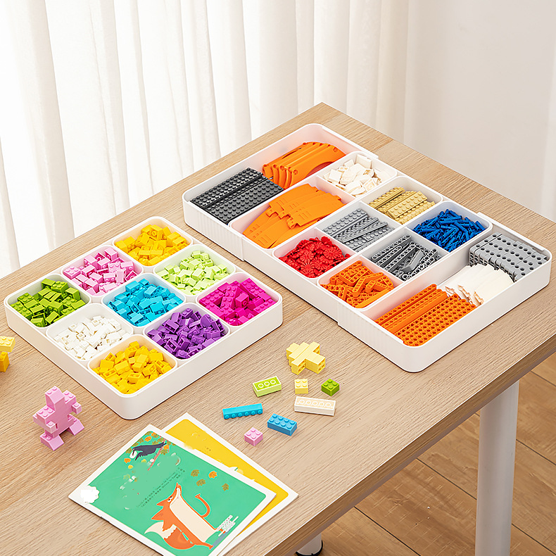 Boîtes de tri de briques modulables, plateaux de tri pour puzzles, boîtes de rangement pour petites pièces, boîtes de rangement pour briques