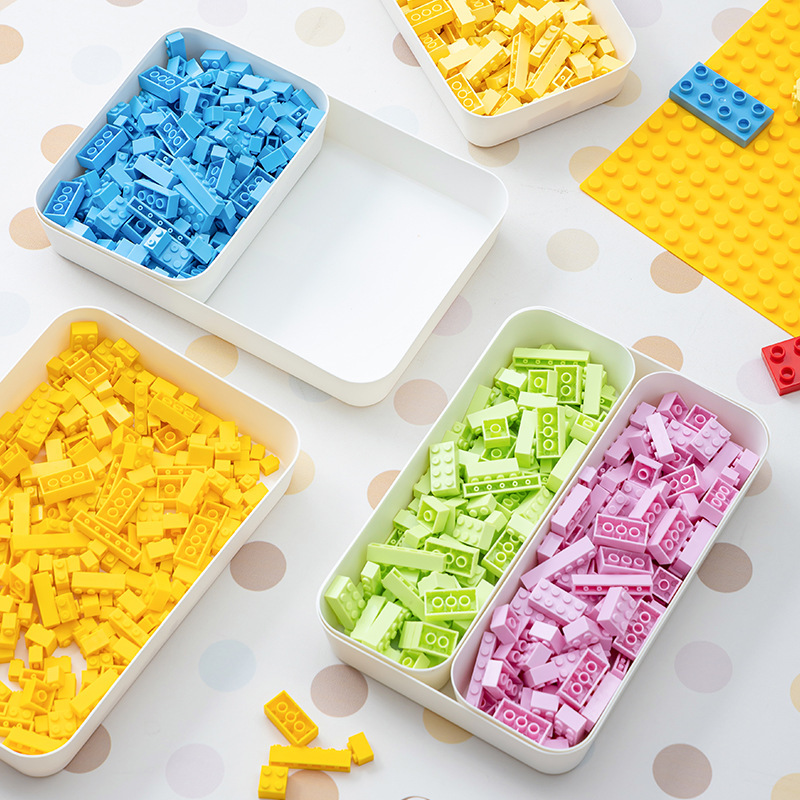Boîte de rangement pour blocs de construction, plateau de tri des pièces, plateau de classification des petits objets, boîte de rangement pour jouets