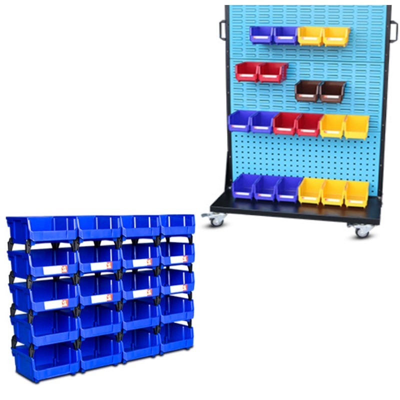 Boîte de tri de pièces à montage arrière, boîte de rangement d'outils modulaire, boîte de classification à ouverture inclinée