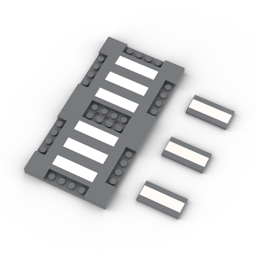 Blocs de construction compatibles MOC à petites particules, ensemble de blocs de construction pour scène de rue, plaques de base pour route, éléments de plaques d'autoroute pour scène de rue