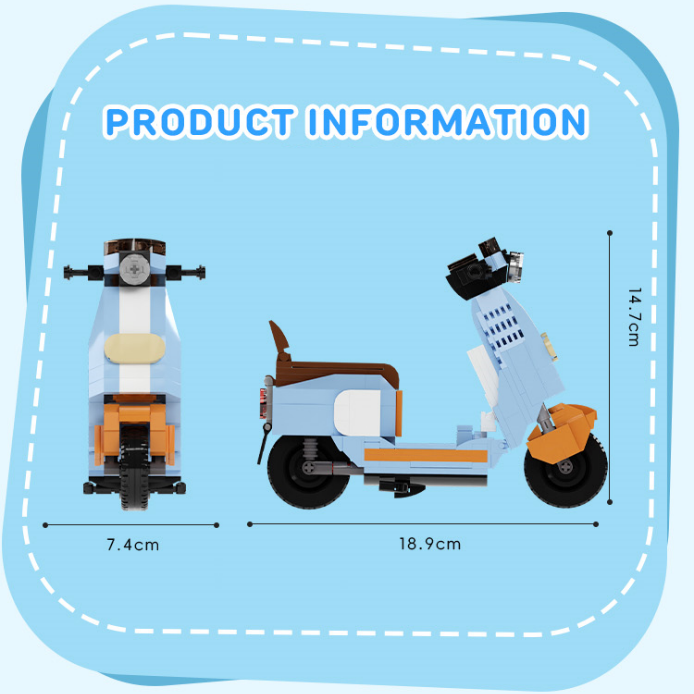 Ensemble GOBRICKS MOC, moto électrique rétro, réf. : HZZQ202541-46