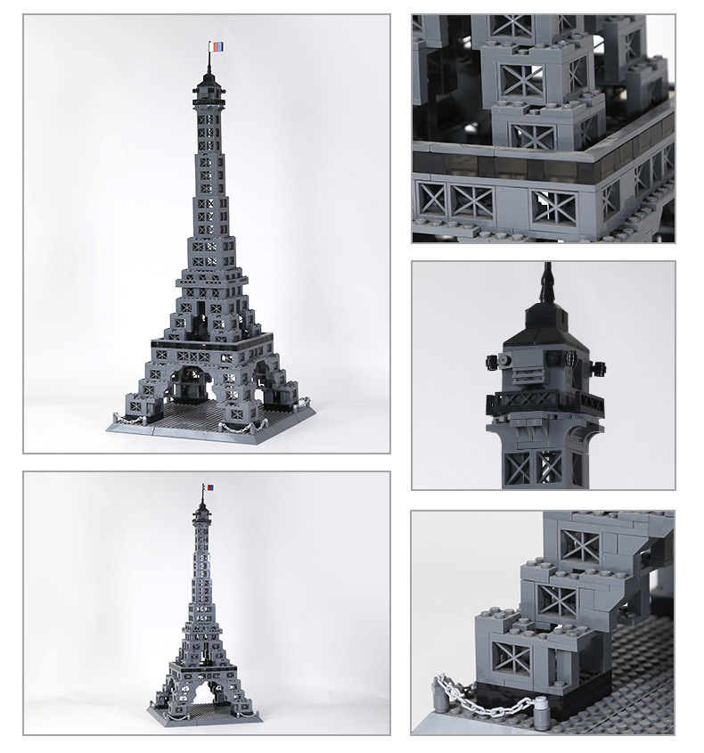 Ensemble Tour Eiffel française Vang 5217, compatible avec les blocs de construction Amall Particle, ornements à assembler