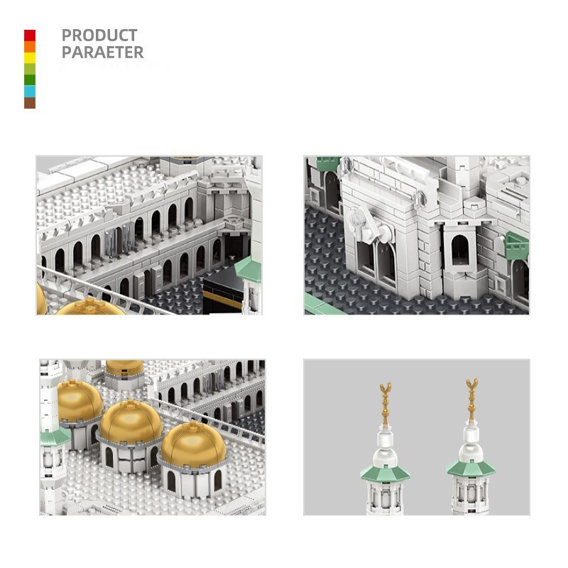 Wange - Masjid al-Haram, La Mecque, Arabie Saoudite - Mini jeu de construction en blocs, jouet éducatif compatible - 6220