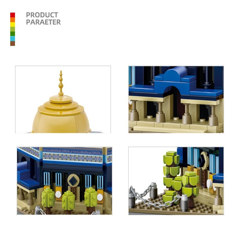 Wange - Ensemble de construction du Dôme du Rocher à Jérusalem, 5243 mini-briques compatibles