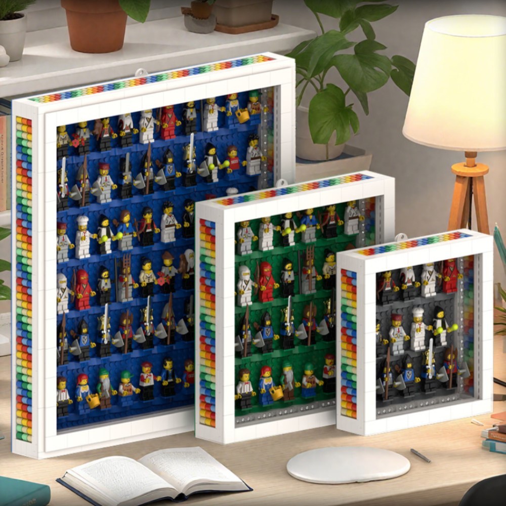 Cadre photo arc-en-ciel en forme de bloc de construction, compatible avec les petits ornements de rangement à faire soi-même