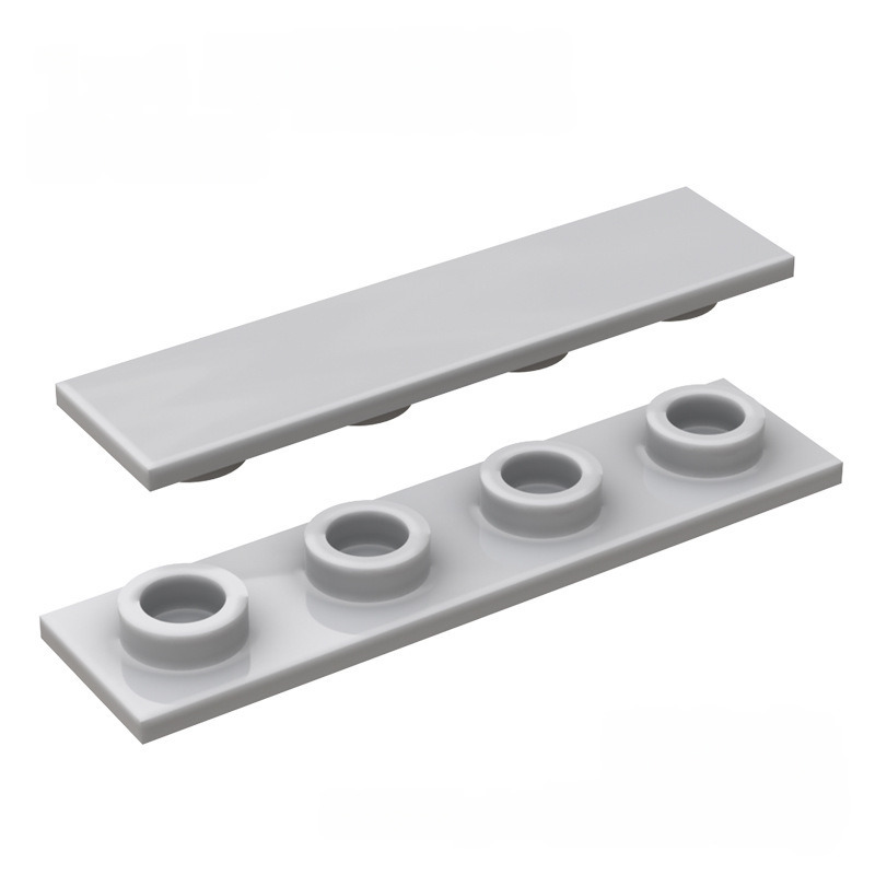 kf-0166 Blocs de construction à petites particules compatibles : pièces spéciales de montage sur châssis, plaque plate 1x4, 100 g (environ 241 pièces). Marque non GoBricks.-BricksBulk.Fr