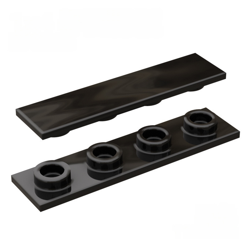 kf-0166 Blocs de construction à petites particules compatibles : pièces spéciales de montage sur châssis, plaque plate 1x4, 100 g (environ 241 pièces). Marque non GoBricks.-BricksBulk.Fr