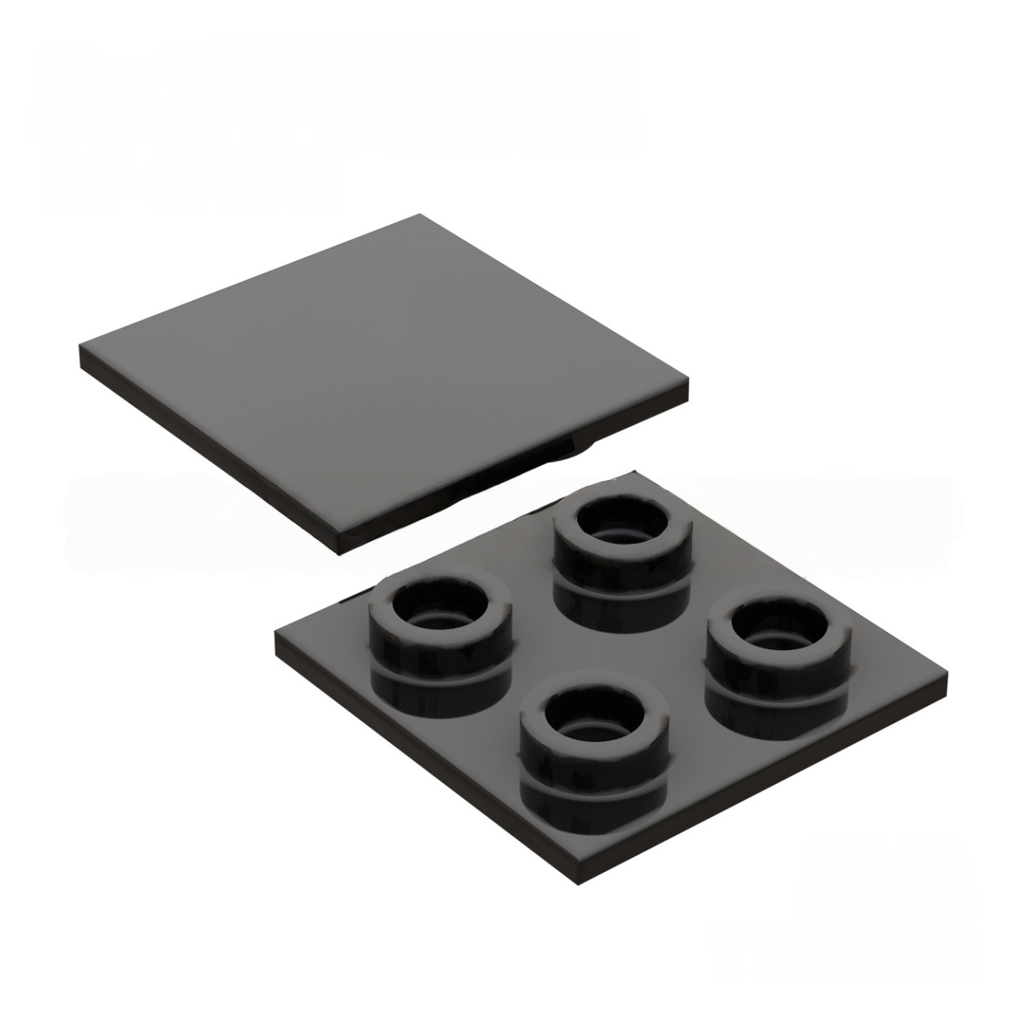 Kf-0172 Blocs de construction à petites particules compatibles, plaque mince 2x2 avec tenons de fixation inversés, 100 g (environ 219 pièces), marque non Gobricks-BricksBulk.Fr