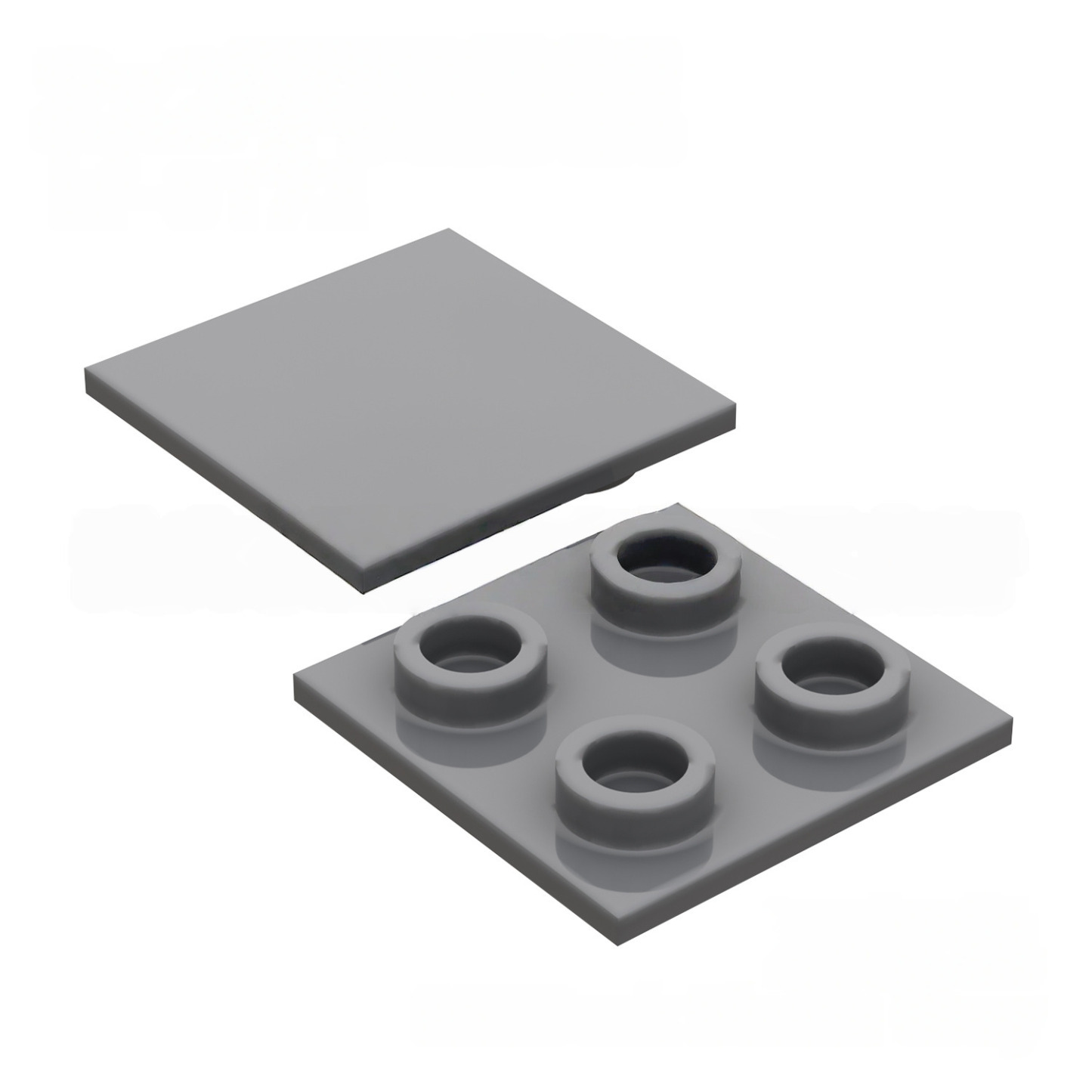 Kf-0172 Blocs de construction à petites particules compatibles, plaque mince 2x2 avec tenons de fixation inversés, 100 g (environ 219 pièces), marque non Gobricks-BricksBulk.Fr