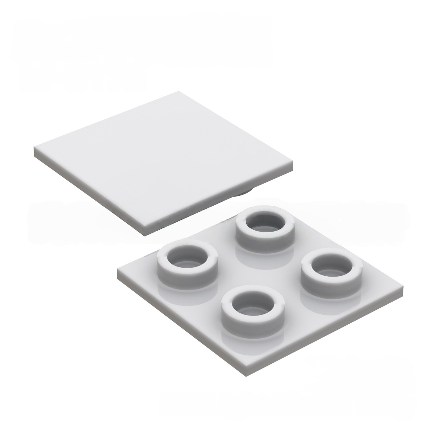 Kf-0172 Blocs de construction à petites particules compatibles, plaque mince 2x2 avec tenons de fixation inversés, 100 g (environ 219 pièces), marque non Gobricks-BricksBulk.Fr
