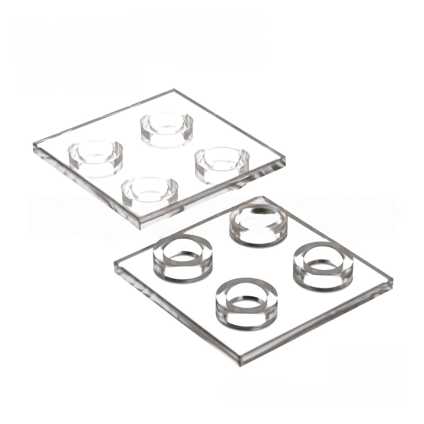 Kf-0172 Blocs de construction à petites particules compatibles, plaque mince 2x2 avec tenons de fixation inversés, 100 g (environ 219 pièces), marque non Gobricks-BricksBulk.Fr