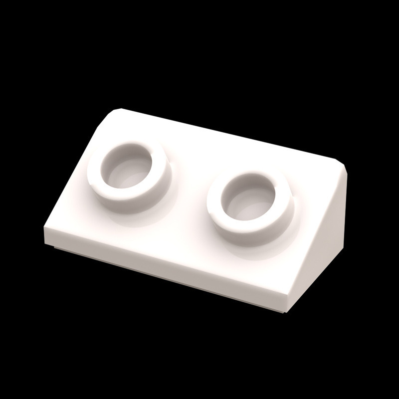 Kf-0162 Pièces de construction compatibles à petites particules, pente de 30 degrés 2X1X2/3 avec 2 tenons (100G / environ 247 pièces) Marque non-Gobricks.-BricksBulk.Fr