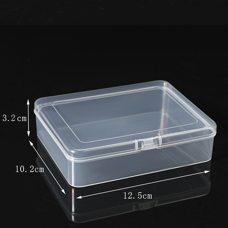 Boîte de rangement pour blocs de construction, boîte de tri rectangulaire en plastique, boîte de rangement rectangulaire transparente.