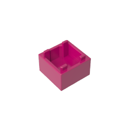 Conteneur, boîte 2 x 2 x 1 – Ouverture sur le dessus avec fond intérieur plat-MyGobricksFr