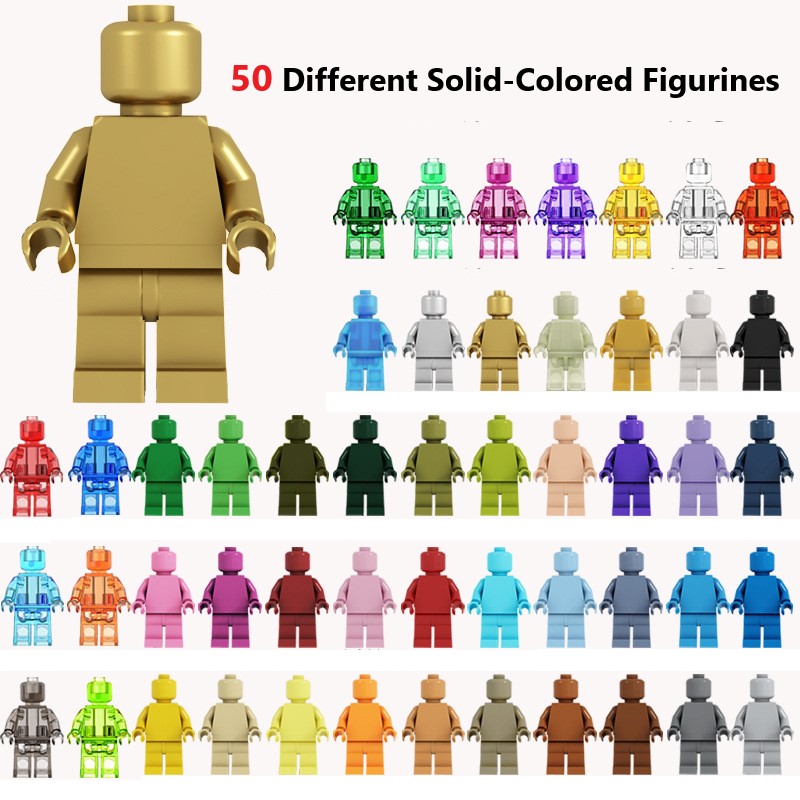 Figurines de blocs de construction de couleur unie, compatibles avec les blocs de construction universels de petite taille et de couleur unie, accessoires de base murale en blocs de construction Trendy Moc (Multi-Création).