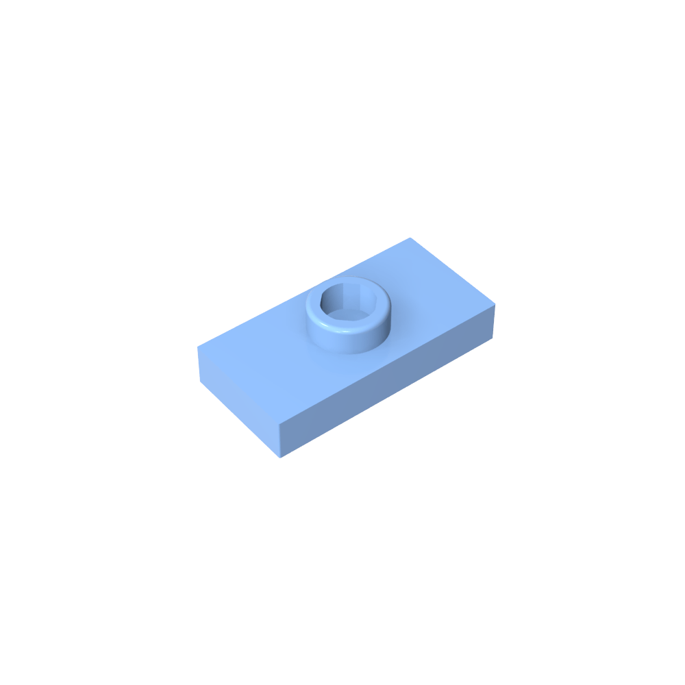 Plaque spéciale 1 x 2 avec 1 goujon rainuré et support de goujon intérieur (cavalier)-MyGobricksFr
