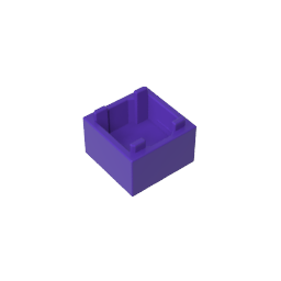 Conteneur, boîte 2 x 2 x 1 – Ouverture sur le dessus avec fond intérieur plat-MyGobricksFr