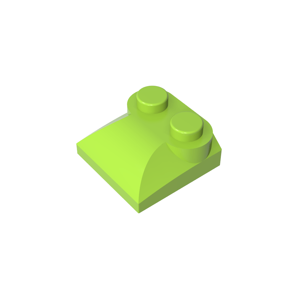 Brique courbe 2 x 2 x 2/3, deux montants et extrémité en pente courbe-MyGobricksFr