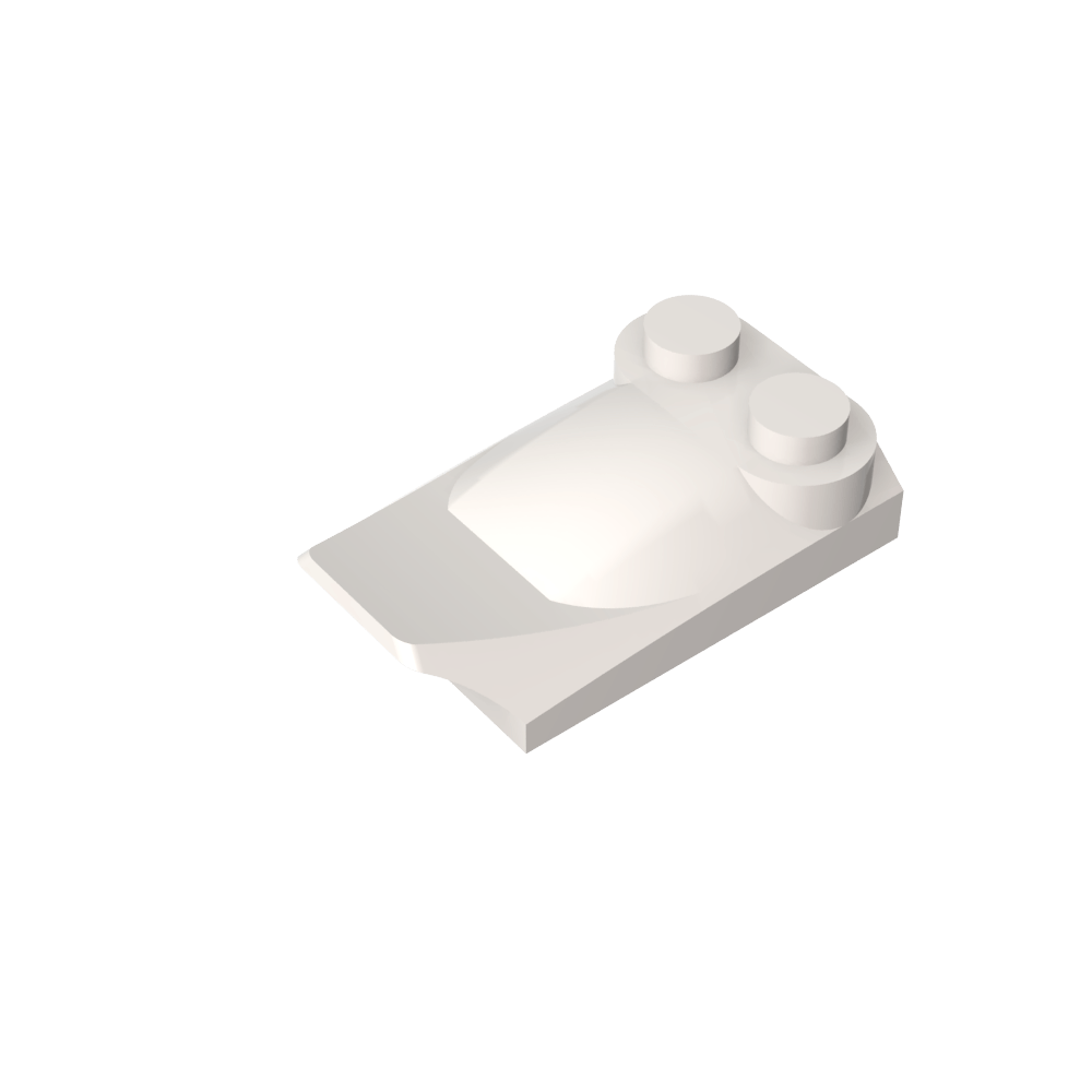 Coin incurvé 2 x 3 x 2/3 Deux goujons, extrémité à ailettes-MyGobricksFr