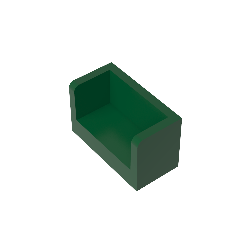 Panneau 1 x 2 x 1 avec coins arrondis et 2 côtés-MyGobricksFr