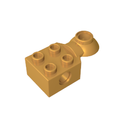 Brique Technic spéciale 2 x 2 avec trou pour goupille, demi-rotule de rotation [Horizontal supérieur]-BricksBulk.Fr