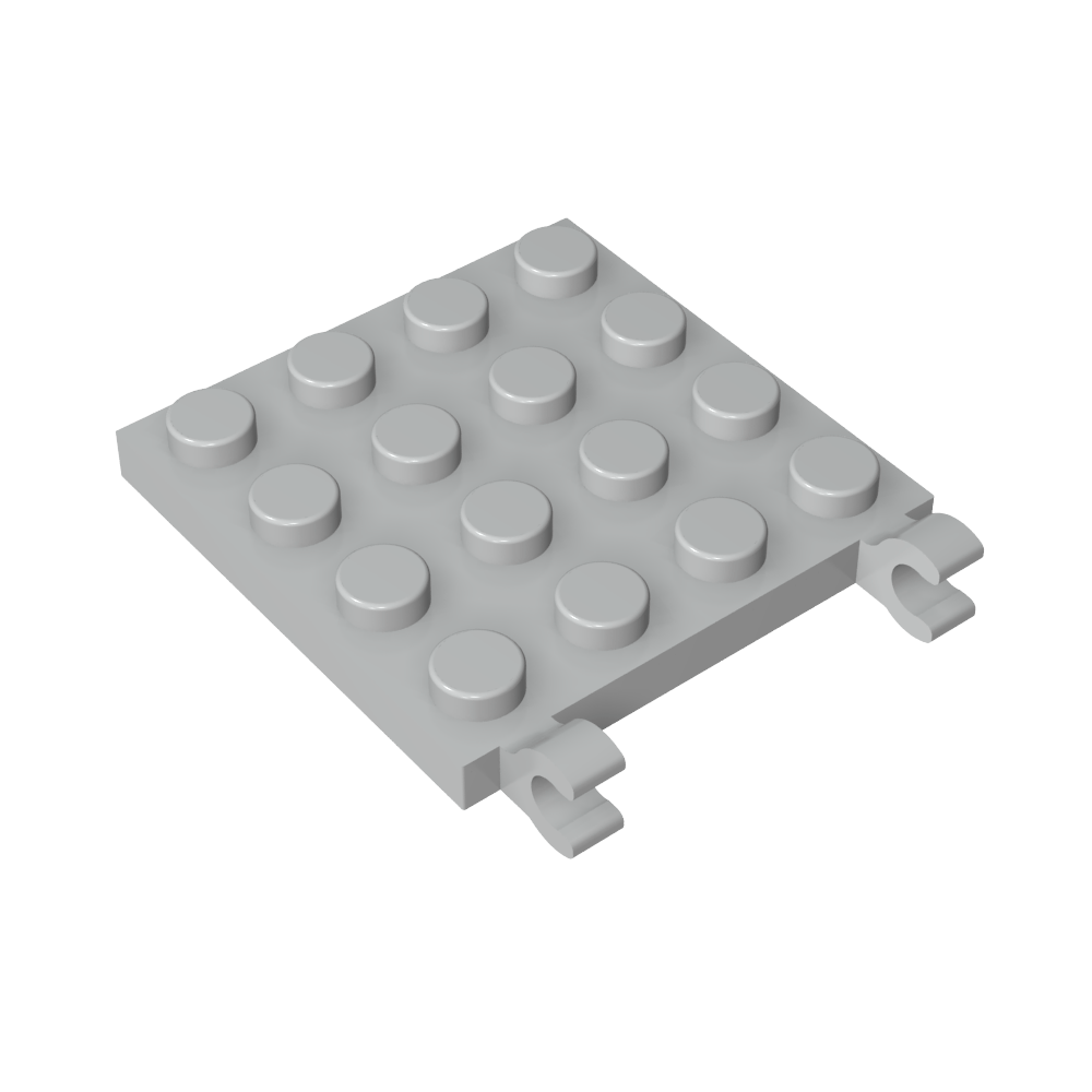 Plaque spéciale 4 x 4 avec clips horizontaux (clips en O épais et ouverts)-MyGobricksFr