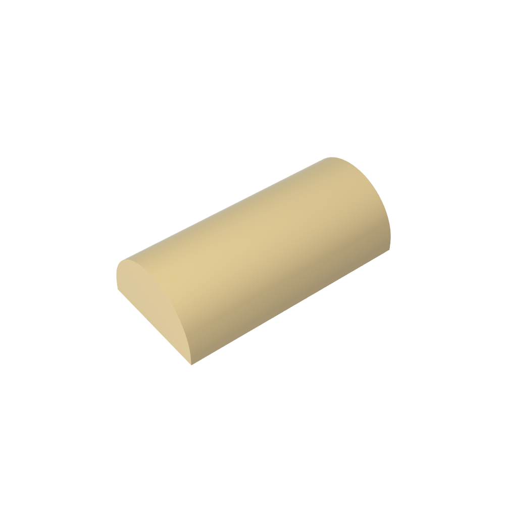 Brique cintrée 2 x 4 sans montants, dessus incurvé-MyGobricksFr