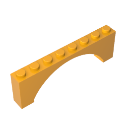Arche en briques 1 x 8 x 2 surélevée-MyGobricksFr