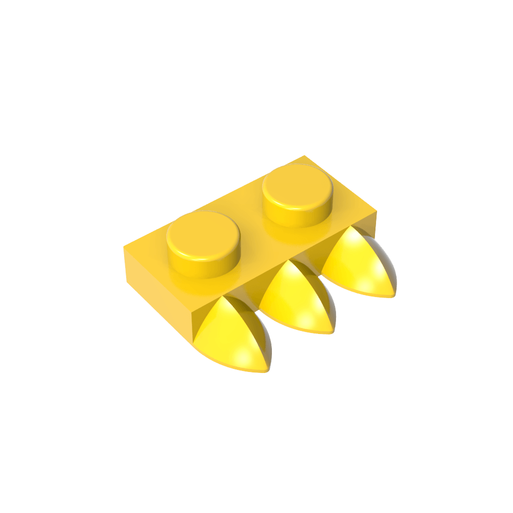 Plaque spéciale 1 x 2 à trois dents [Tri-Tooth]-MyGobricksFr