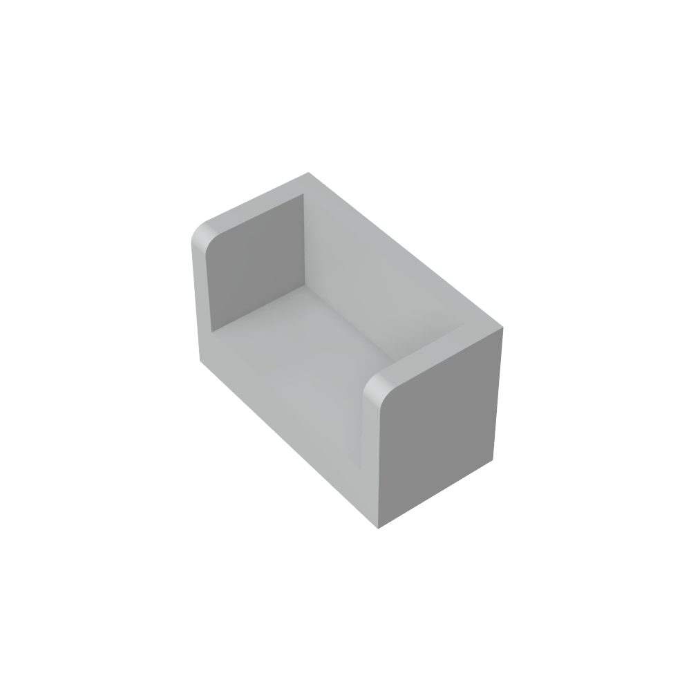 Panneau 1 x 2 x 1 avec coins arrondis et 2 côtés-MyGobricksFr