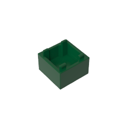 Conteneur, boîte 2 x 2 x 1 – Ouverture sur le dessus avec fond intérieur plat-MyGobricksFr